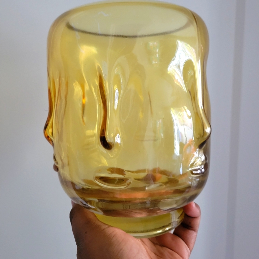 modern glass face sculpture/vase